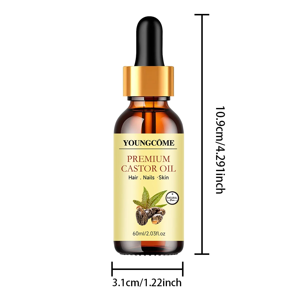 100 % reine und natürliche ätherische Öle, Rizinusöl für die Haarpflege, Körperpflege, Pflanzenmassageöl, Basisöl, sanft und leicht zu absorbieren – Detail 9