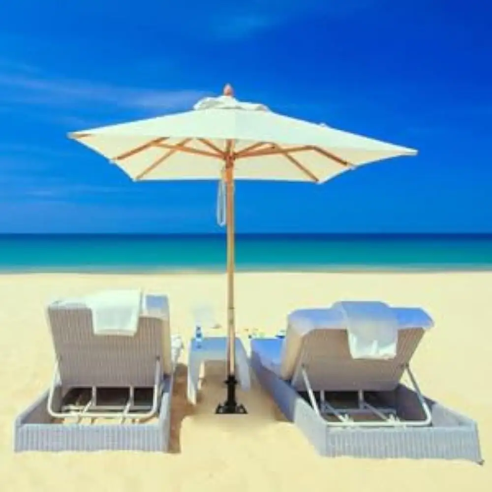 2 قطعة قاعدة مظلة خارجية مع مقبض دوار قابل للتعديل سطح الحديقة فناء محمول متعدد المشهد