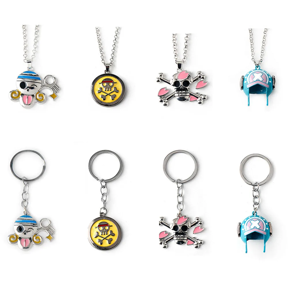 Anime One Piece Chopper Hat Pirates Trafalgar Law Action Figure Model Kids Toys Gift Metal Keychain Pendant