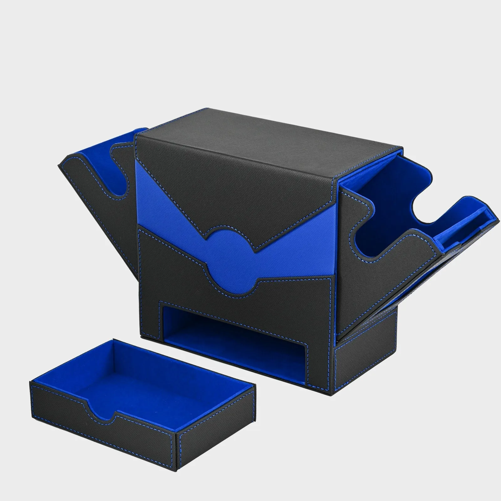 

TCG card holder box with double window slanted opening and display window can accommodate 100+double sleeve card CCG/sports card