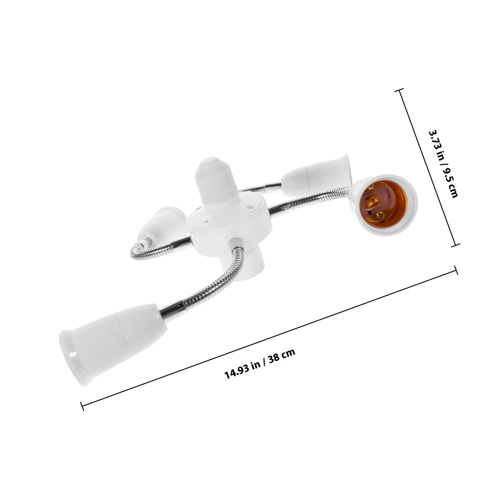 E27 to E27 Five-Heads Light Socket Adapter Plastic Rotatable Multi-Head Lamp Holder Adjustable Lighting Fixture for Home Office