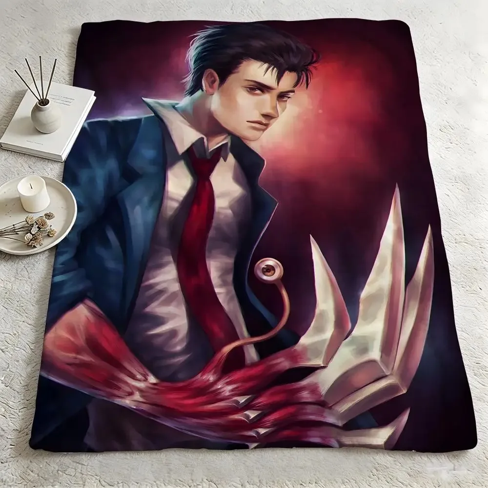 anime P-Parasyte-e Throw Warm Soft Flannel Blanket, Multi-use for Sofa Bed Camping Travel Nap