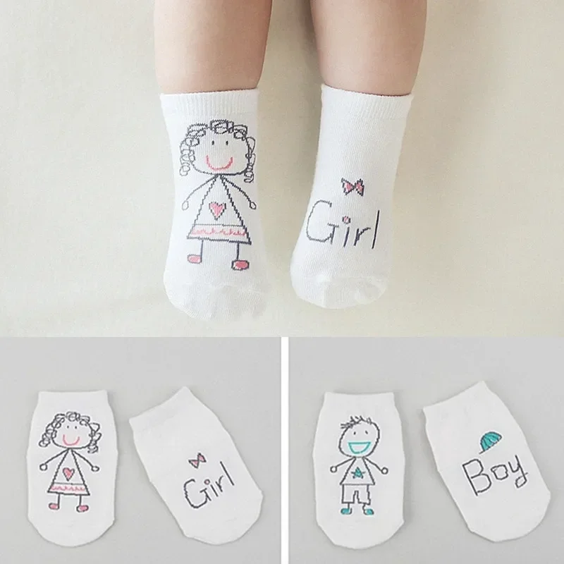 

2023 New Spring Baby Socks Newborn Cotton Boys Girls Cute Toddler Asymmetry Anti-slip Socks