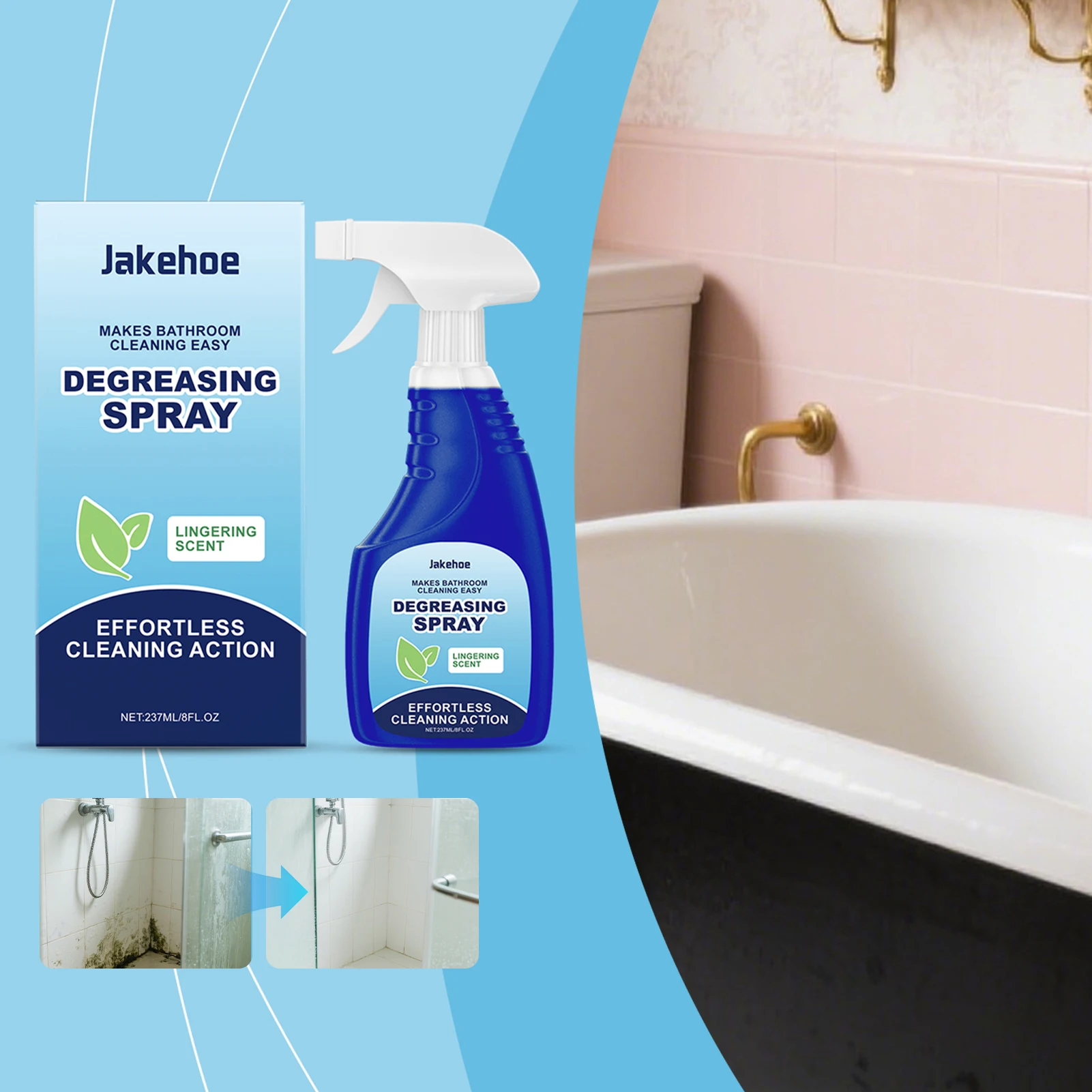 

Bathroom Cleaner Spray For Mold Invigorating Scented, Odor Neutralized. For Bathroom