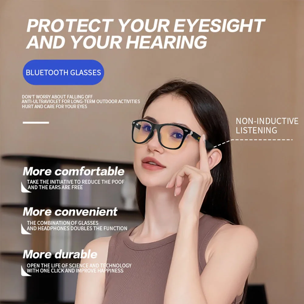 Smart Sunglasses Bluetooth glasses,Wireless HD UV Protective Lens Eyewear Waterproof Speaker,listen to songs, talk sunglasses