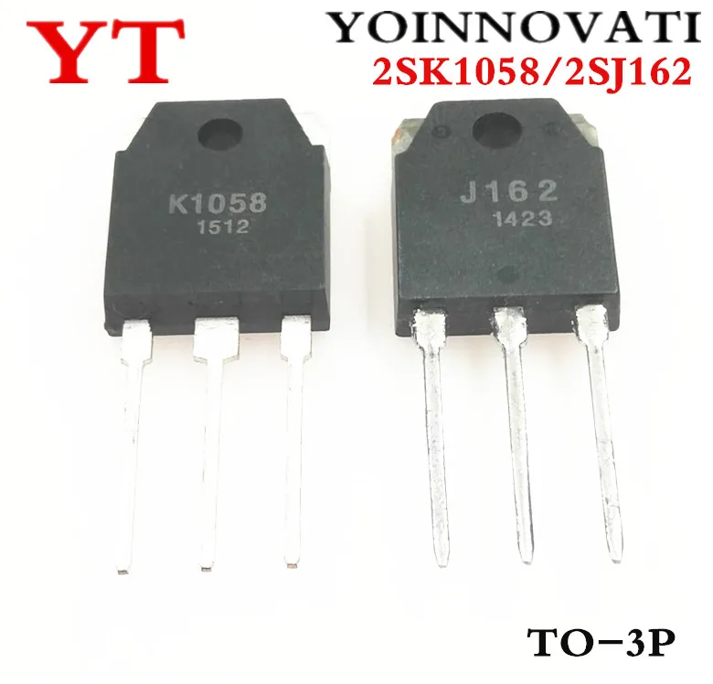 

10 шт./лот = 5 пар, 5 шт., 2SK1058 + 5 шт., 2SJ162 K1058 J162 TO-3P, лучшее качество
