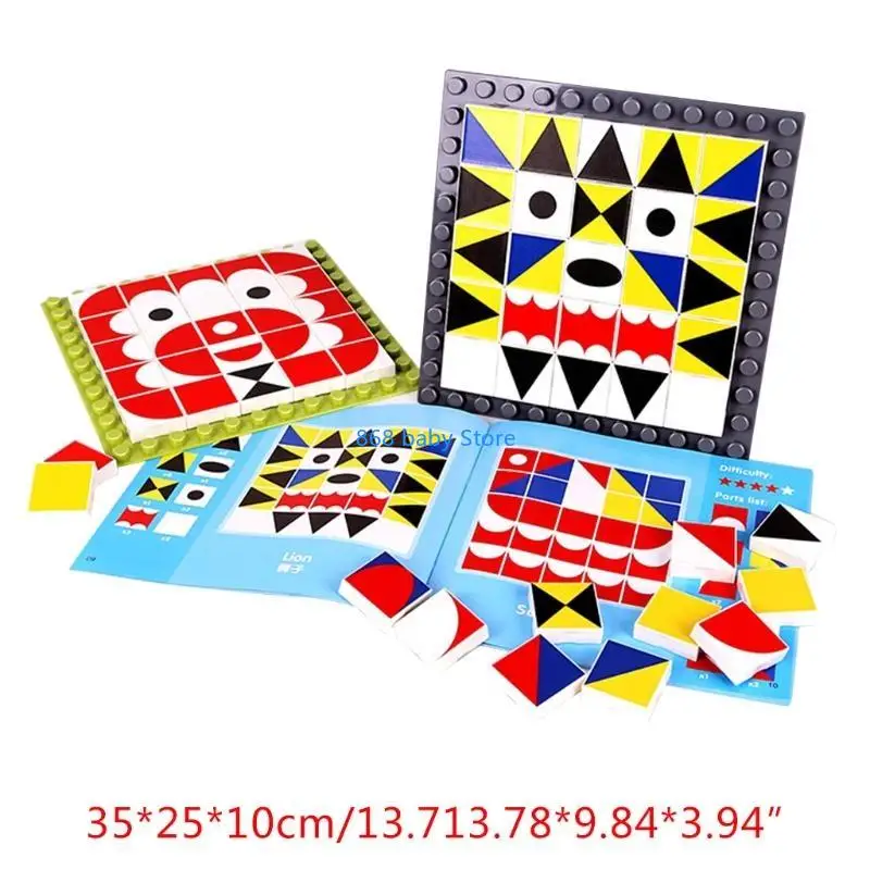 29ee 208pcs Holz Puzzle Puzzle Geometrisches Denken Trainingsspiel Kinder lernen