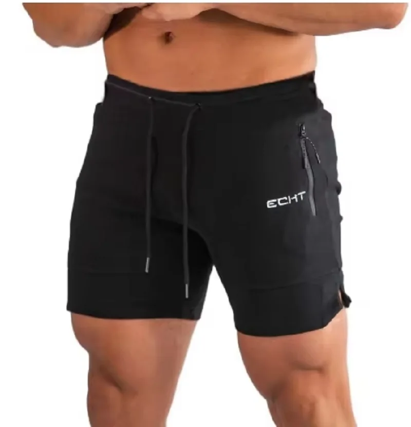 Nieuwe sportshorts heren strandshorts broek met rits bodybuilding joggingbroek fitness jogger running sportscholen herenshorts