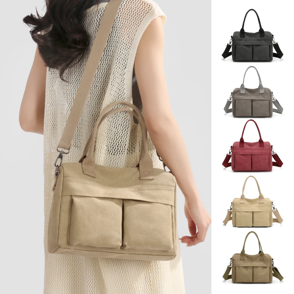 

Original Canvas Bag, Shoulder Bag, Crossbody Bag, Women's Handbag, Briefcase, Business Commuter Ol Style, Work, College Student Bag, Shopping, Phone Bag, Coin Purse