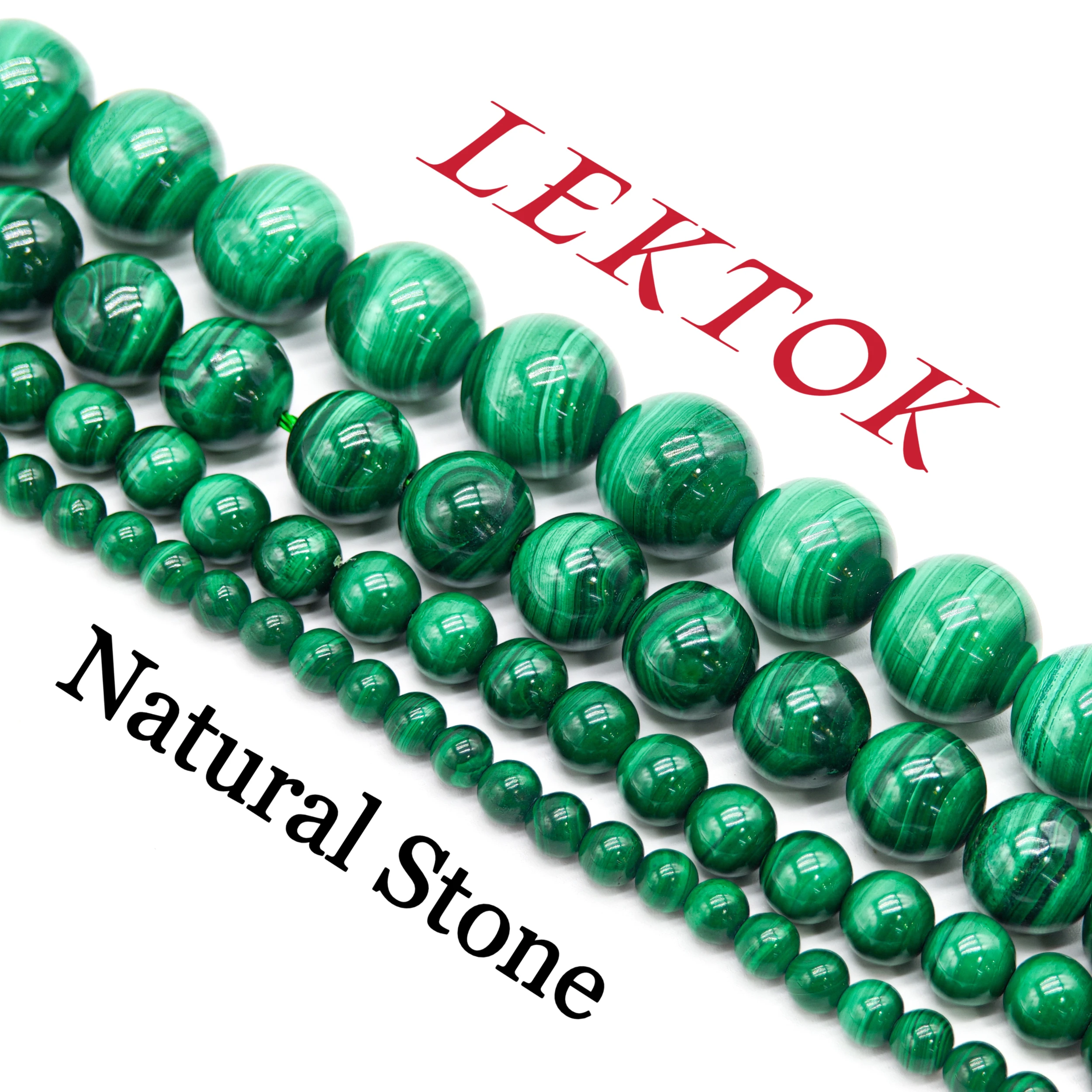 6 8 10 12 14mm Green Malachite Stone Round Jade Jasper Loose Beads Women Girls DIY Hand Made Jewelry Making Design Accessorise