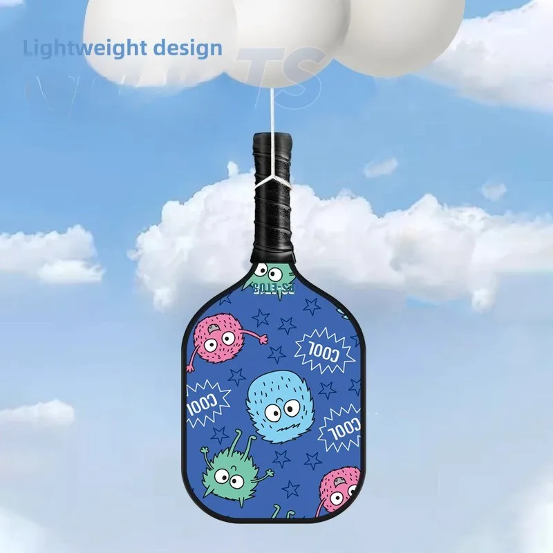 مجموعة مجاديف كرة البيسبول للأطفال من الألياف الزجاجية المطبوعة برسوم كرتونية بيكلبول خفيفة الوزن على شكل قرص العسل هدايا مضرب للأطفال