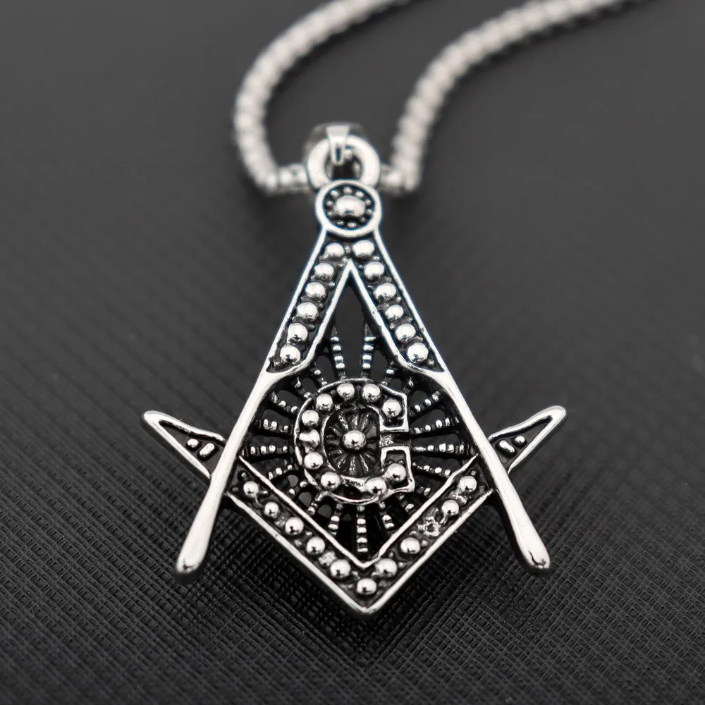 New Vintage AG Freemasonry Pendant Charm Men's Necklace Fashion Hip Hop Punk Accessories Jewelry Party Gift Wholesale