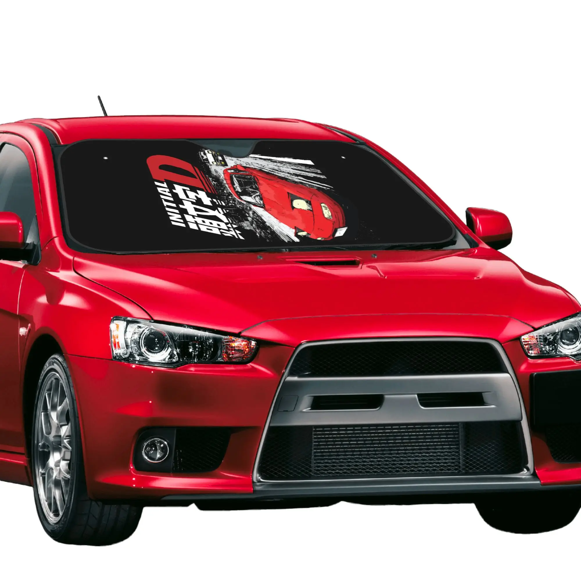 Mountain Drift Racing Initial D Car Front Windshield Sun Visor UV Protection Car Sun Shade Aluminum Foil Car Sunshade