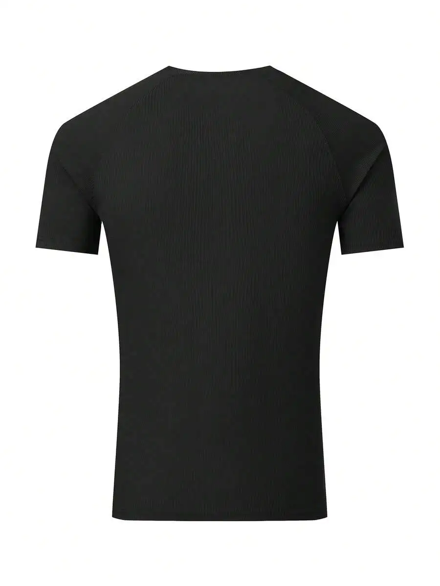 

Mens Quick Dry Short Sleeve T-Shirt Solid Color Athletic Top For Gym Running Hiking