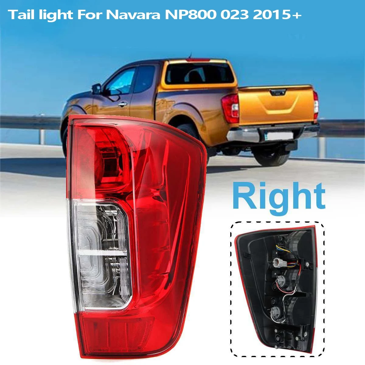 Car Right Rear Tail Light Lamp Brake Signal Lamp with Harness Warning for Nissan Navara NP300 D23 2015-2019