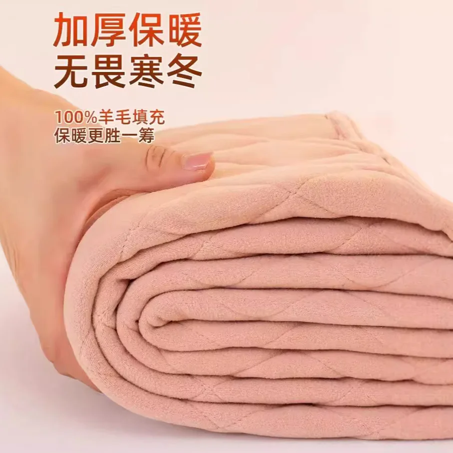 Pantalones térmicos de lana 100% para mujer, mallas gruesas con forro polar de cintura alta para invierno, ло onderdelenроткие жletiе PT-622