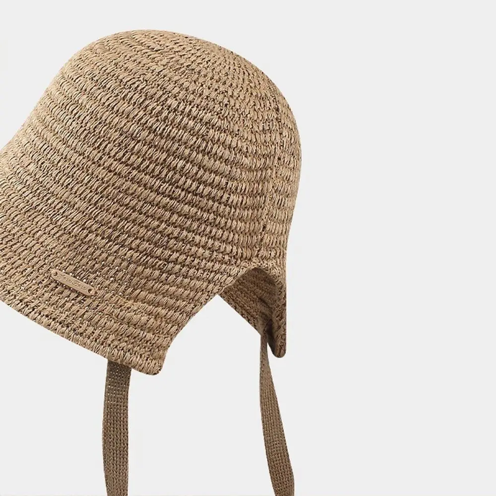 Modny kapelusz słomkowy typu bucket z ochroną UV, oddychający, lekki, kapelusz przeciwsłoneczny, kapelusz plażowy, letni