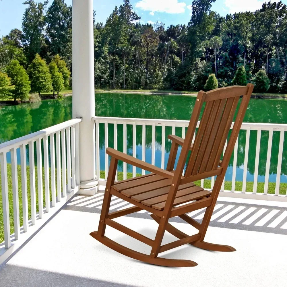 

Garden Chair Hardwood Patio Furniture Teak Oil Rocking Chair, Natural