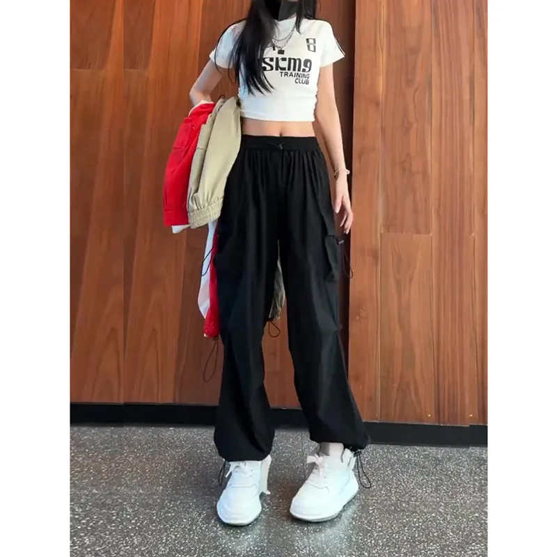 Sweatpants women's spring and autumn new banana pants hiphop jazz dance casual loose wide-leg tooling pants tide