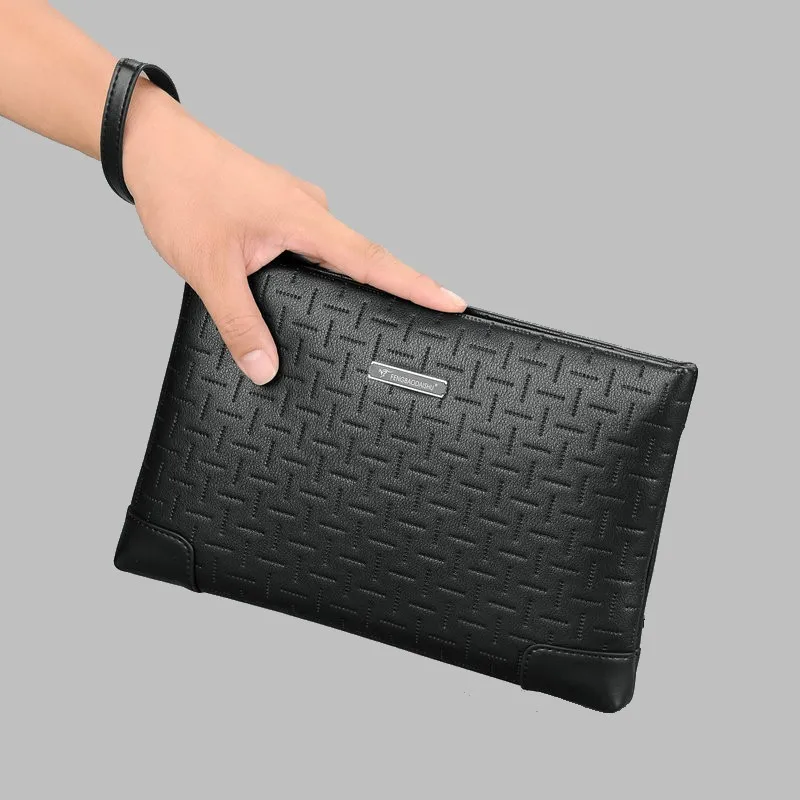 

Men's Handbag Large Capacity Moneybag Business PU Wallet Envelope Bag Clutches Leisure Fashionable Card Holder Black Brown