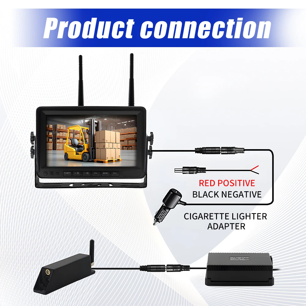 نظام الرافعة الشوكية AHD لتحديد المواقع اللاسلكي 2.4G مع مجموعة عكسية مقاومة للماء بدقة 1080 بكسل عالية الدقة، عكس