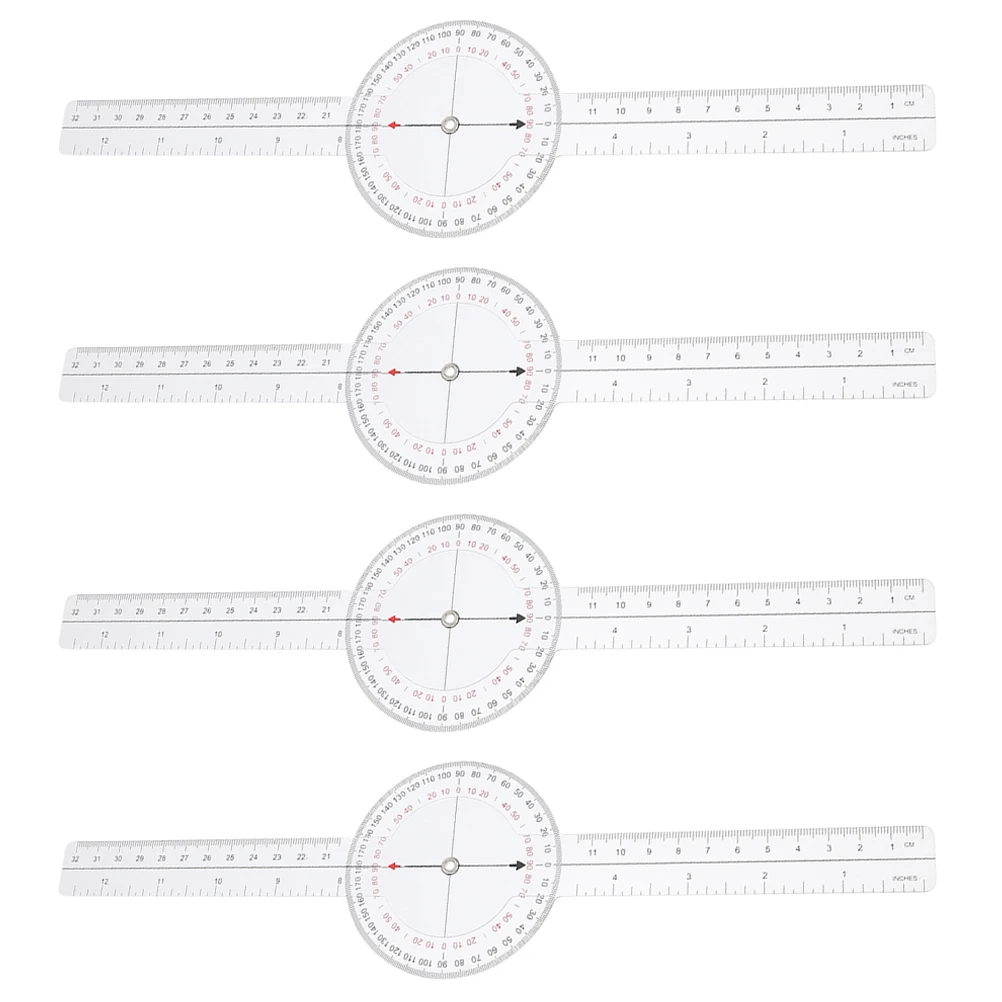 

4 Pcs 8 Inch Plastic Angle Ruler Protractor Measuring Tool Foldable Plastic Goniometer Goniometer Math Aid Kids Gift