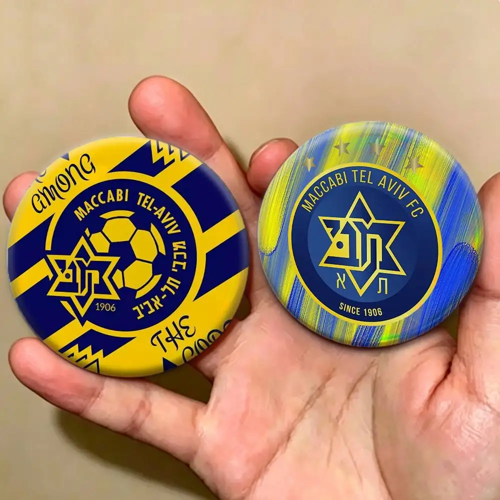 M-Maccabi Flag Tel-Aviv 1906 Badges Creative Tinplate Button PinsBrooch Badge Clothes Backpack