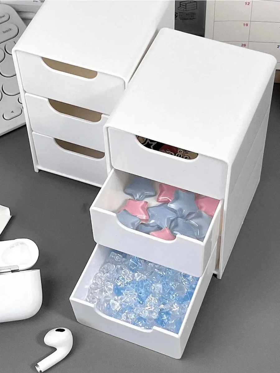 Mini Desktop Organizer Storage Box With Drawers For Earrings, Rings, Necklaces, Bracelets, Jewelry, Lipstick,Cosmetics