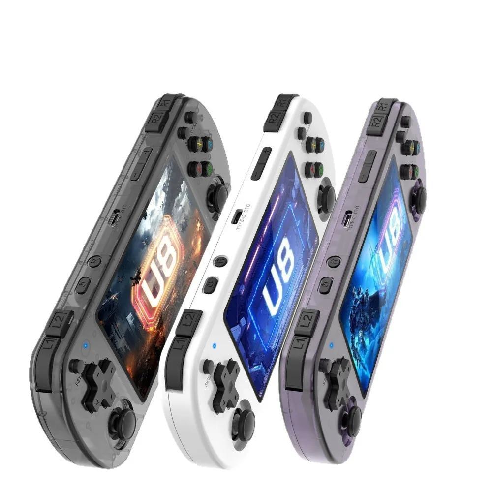 وحدة تحكم ألعاب محمولة U8 ريترو مع أكثر من 15000 لعبة كلاسيكية 4.0 - شاشة IPS مقاس 64 جيجا 128 جيجا بطاقة TF مزدوجة، بقدرة 3500 مللي أمبير في الساعة للأطفال والكبار