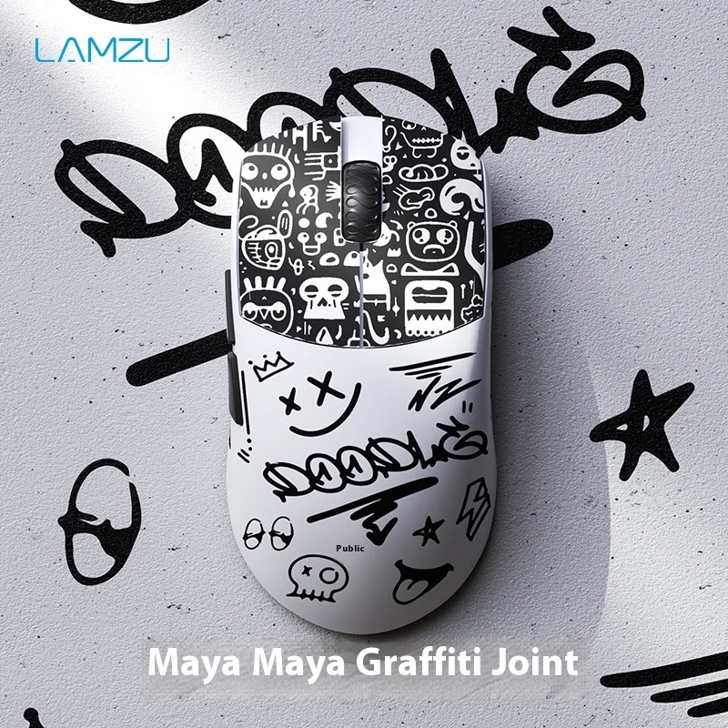 LAMZU MAYA Graffiti Wireless Mouse 3950PAW Sensor Buletooth 8Khz Lightweight Low Latency USB PC Gaming E-sports Mouse Laptop