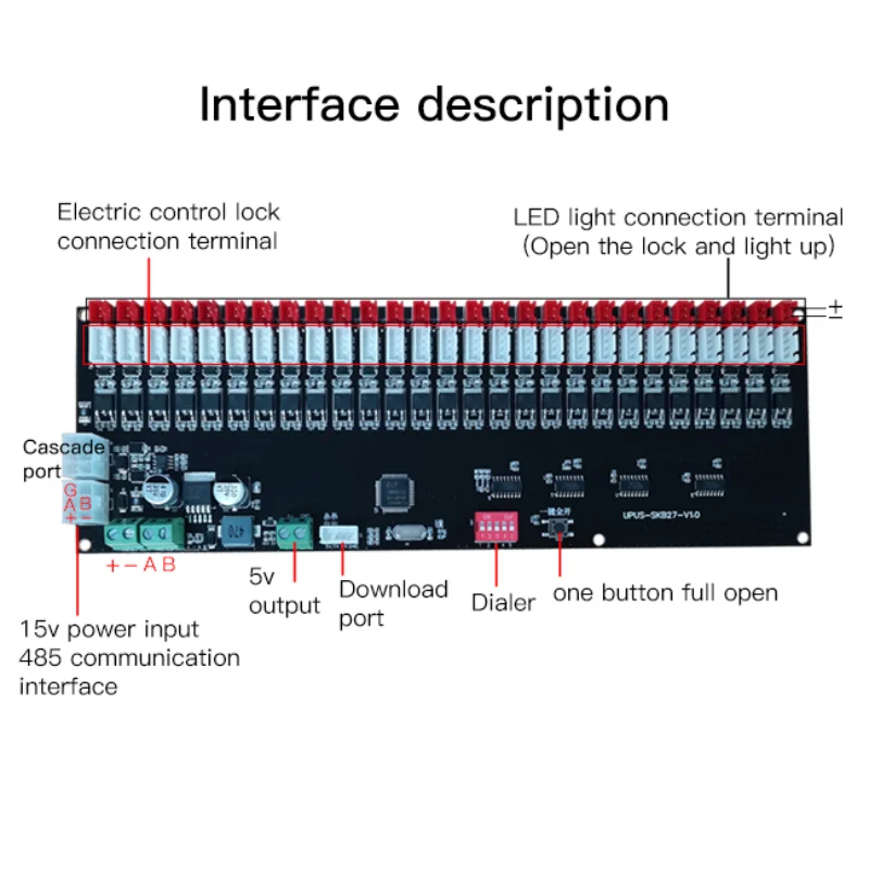 電子収納キャビネットロックコントローラーボードロックキャビネットロック、27ch、12v、24v、rs485