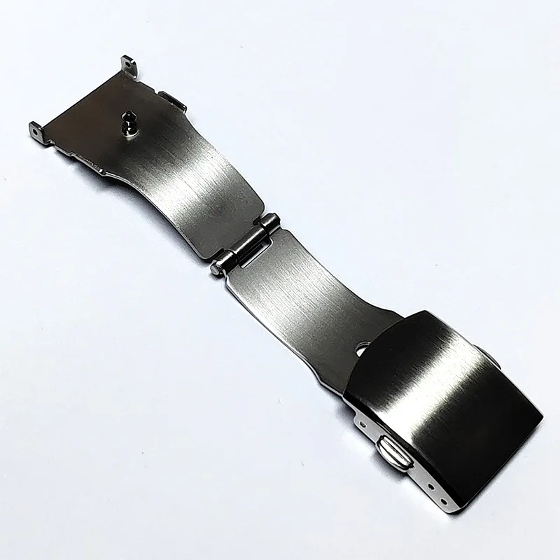 High Quality 304 Stainless Steel Brushed Watch Buckle 18mm 20mm 22mm Double Press Folding Clasp Matte Universal Band Accessories