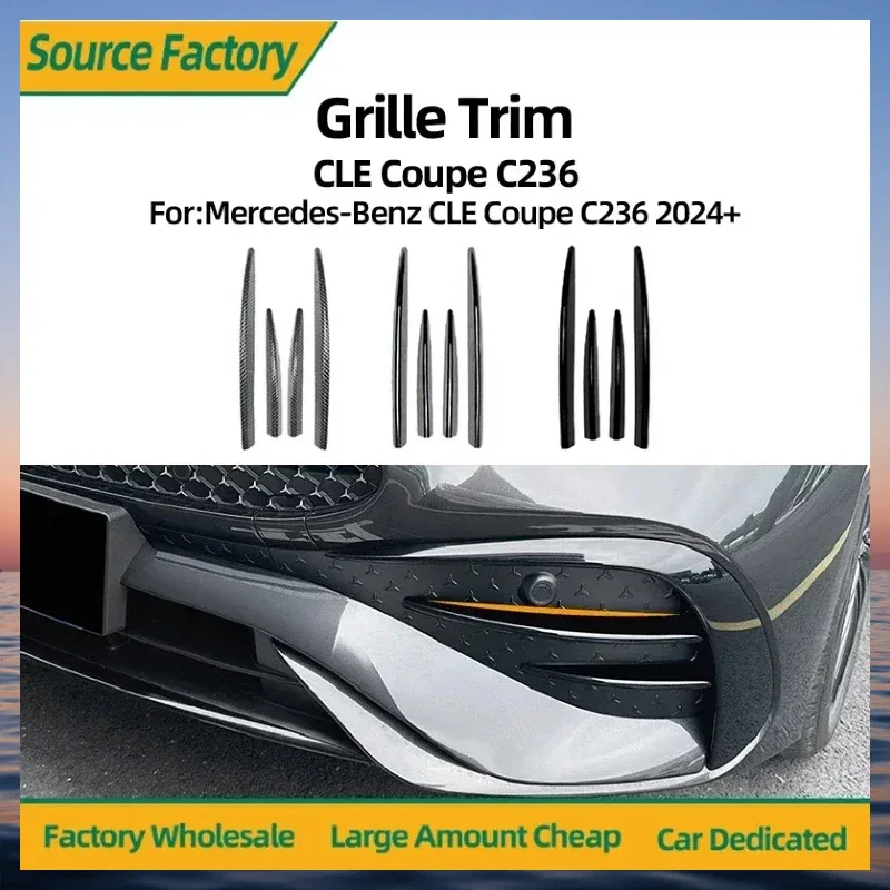 

Эмблемы, новые для Mercedes Benz C236 2024 + CLE Coupe, передний бампер, ветровой нож, решетка, декоративная полоса, наклейка на корпус, внешняя Modifica