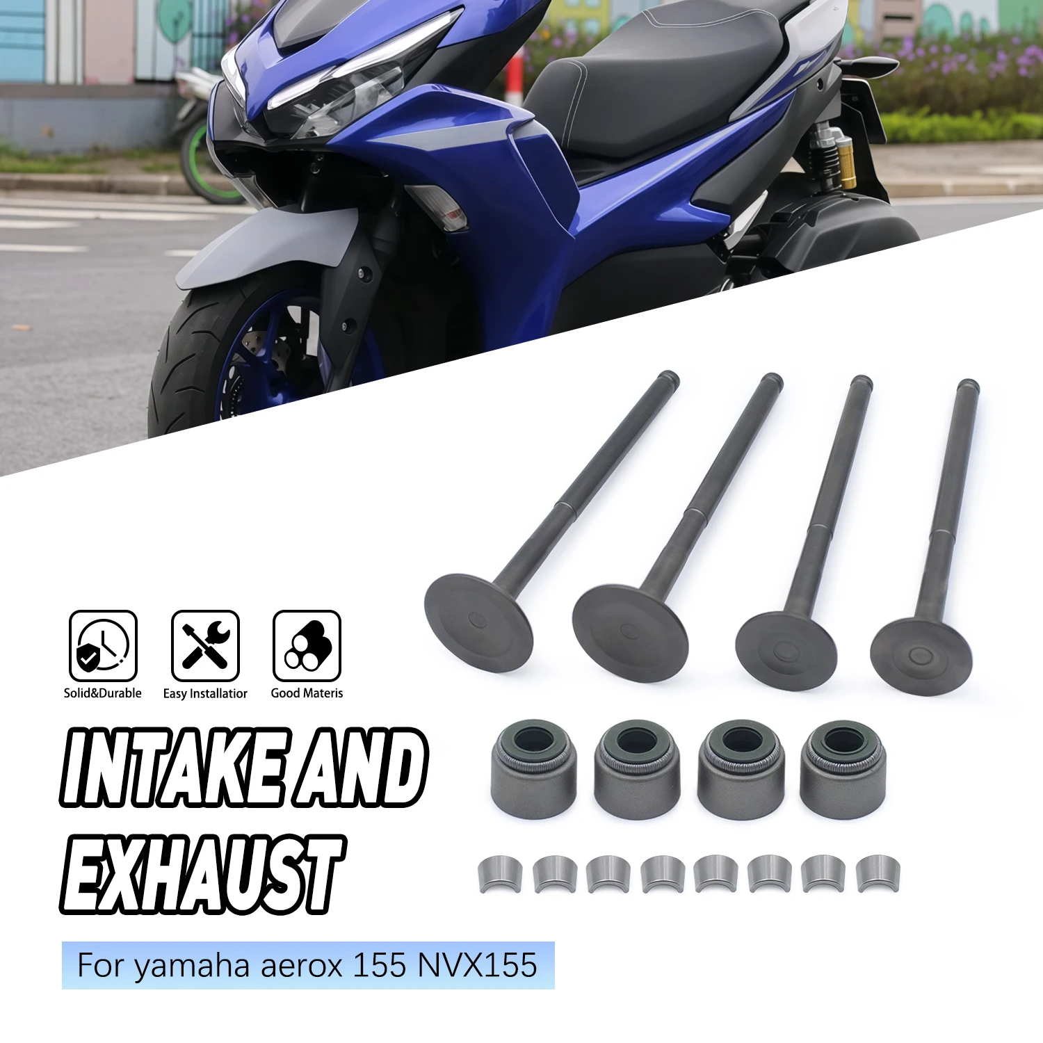 

Motorcycle Parts Exhaust Valves Inlet Intake Stem Seal Kit For Yamaha NVX 155 nvx155 N-MAX 155 AEROX 155