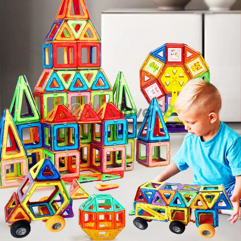 Magneti giocattoli per bambini grandi dimensioni più blocchi magnetici per bambini Designer costruttore Set giocattoli per ragazzi Building Blocks