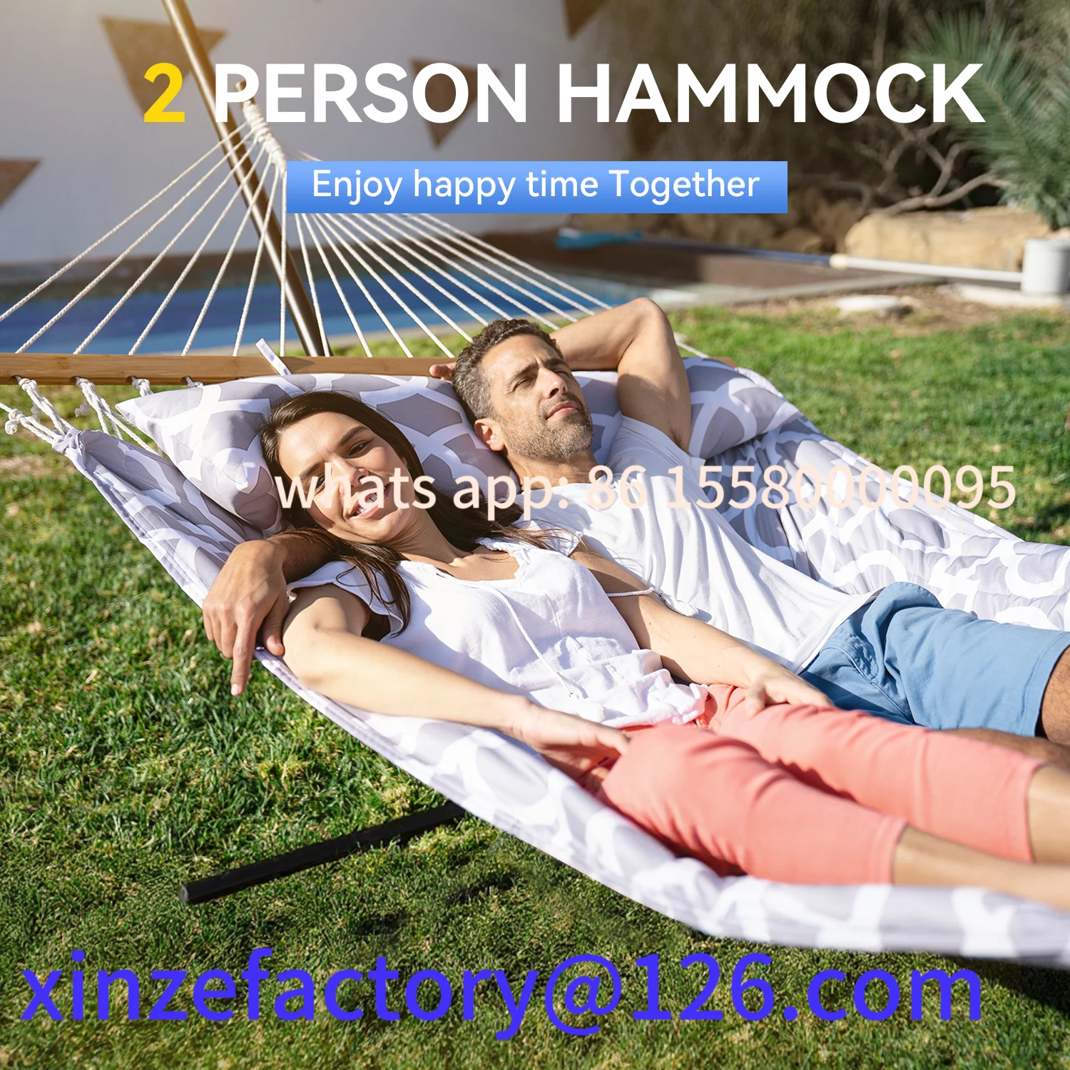 

Customizable Heavy-Duty Outdoor Hammock with Steel Stand.Detachable for Versatile Use - Ideal for Courtyard