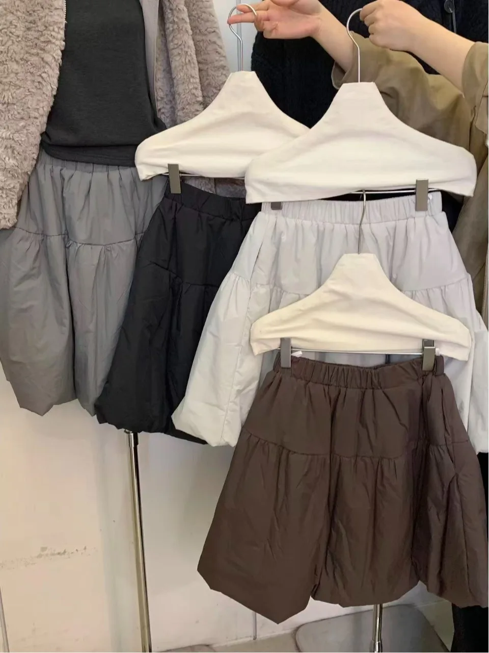 Coréen Sle couleur Pure ort f-longueur jupe femmes Faion printemps automne hiver marque étiquette supprimé coton bourgeon réduction de l'âge