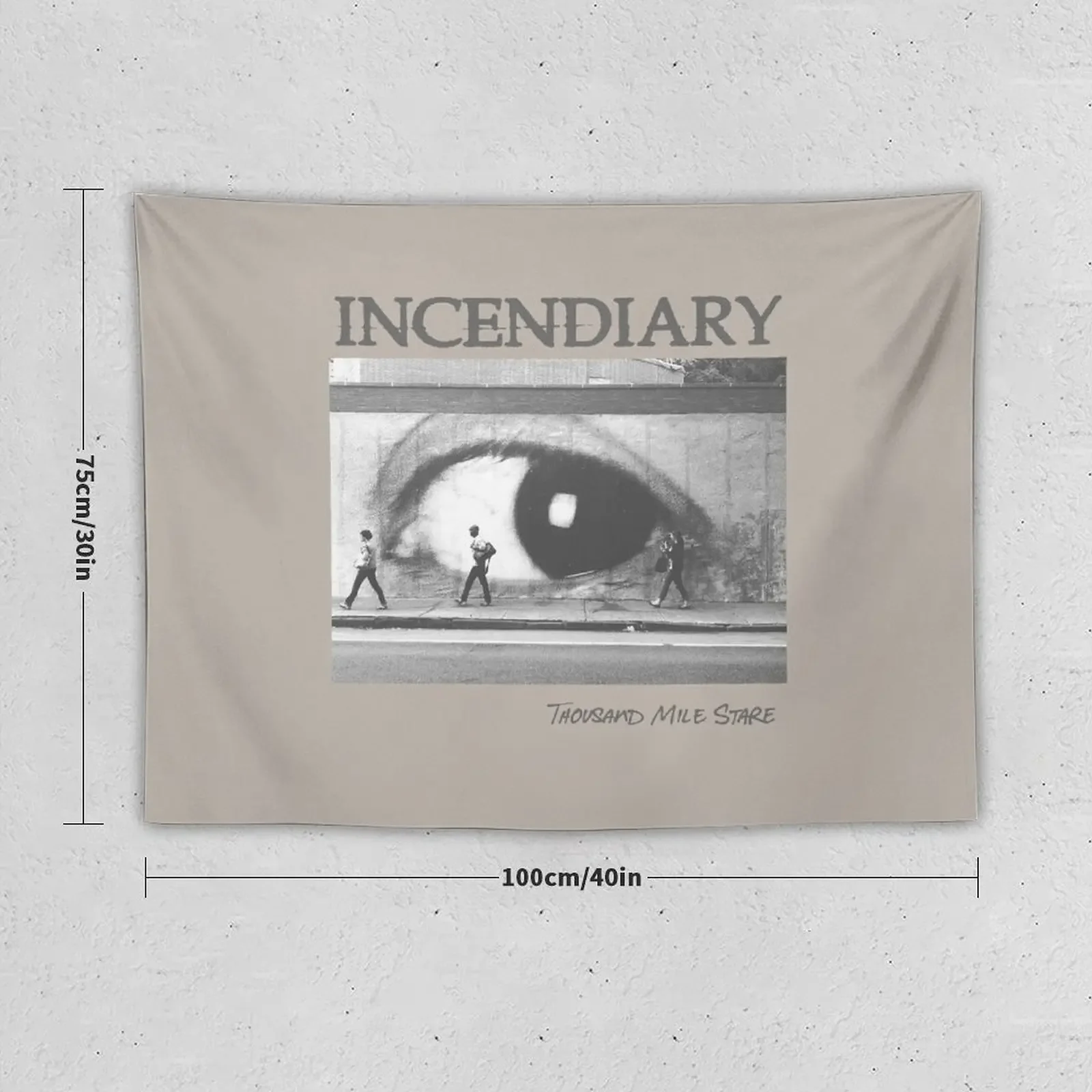 Incendiary (Hardcore Punk Band) - Album; Thousand Mile Stare [Black & White] Tapestry Outdoor Decor Tapestry