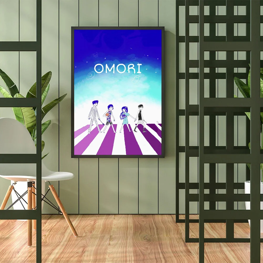 Omori Self-adhesive Art Poster Fancy Wall Sticker for Living Room Bar Decoration Vintage Decorative Painting