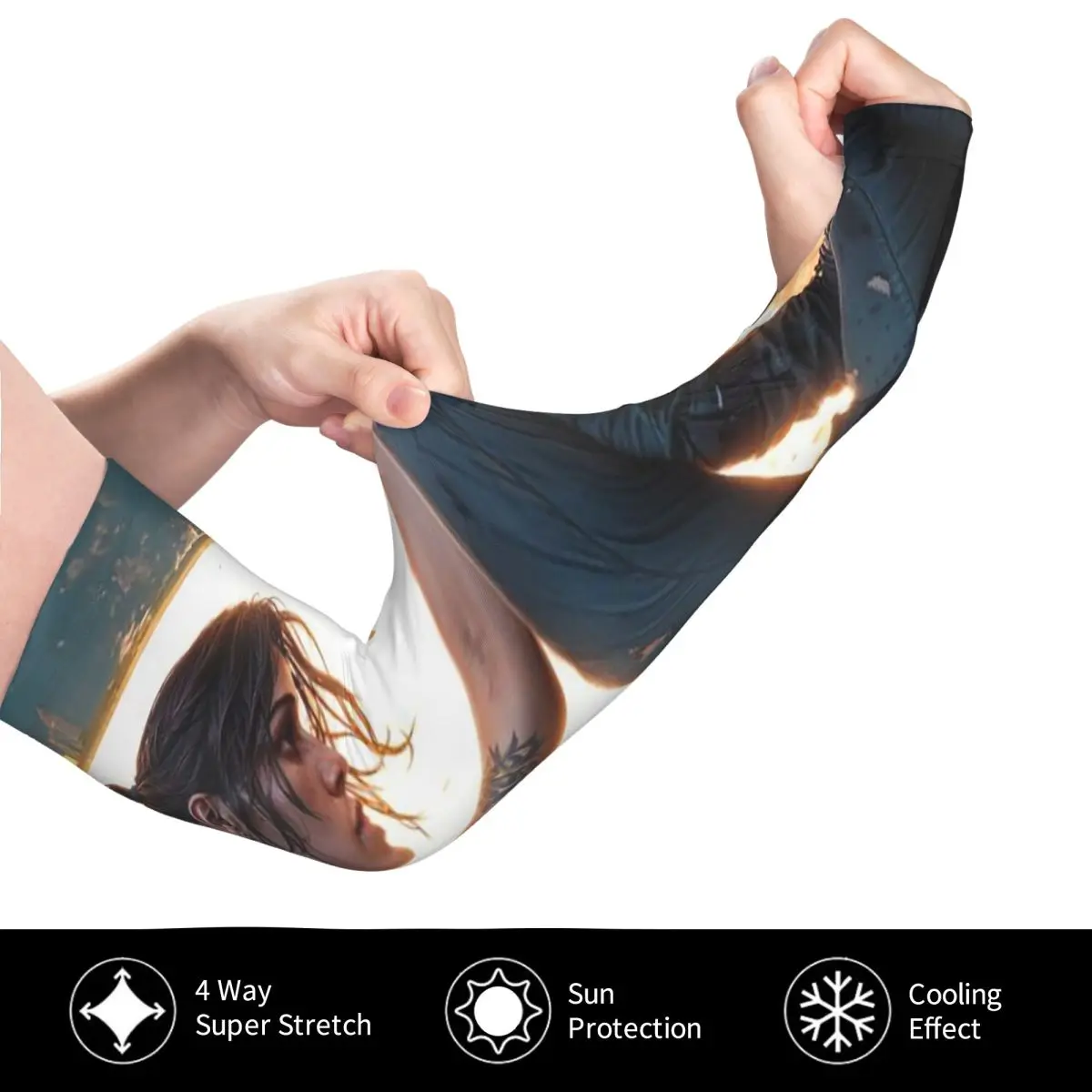 تومب رايدر لارا كروفت ألعاب أنجلينا جولي الألعاب صعود إعادة تشغيل كروفت مانور في الهواء الطلق أكمام أذرع تبريد الشمس الأشعة فوق البنفسجية غطاء للحماية الصيف #4