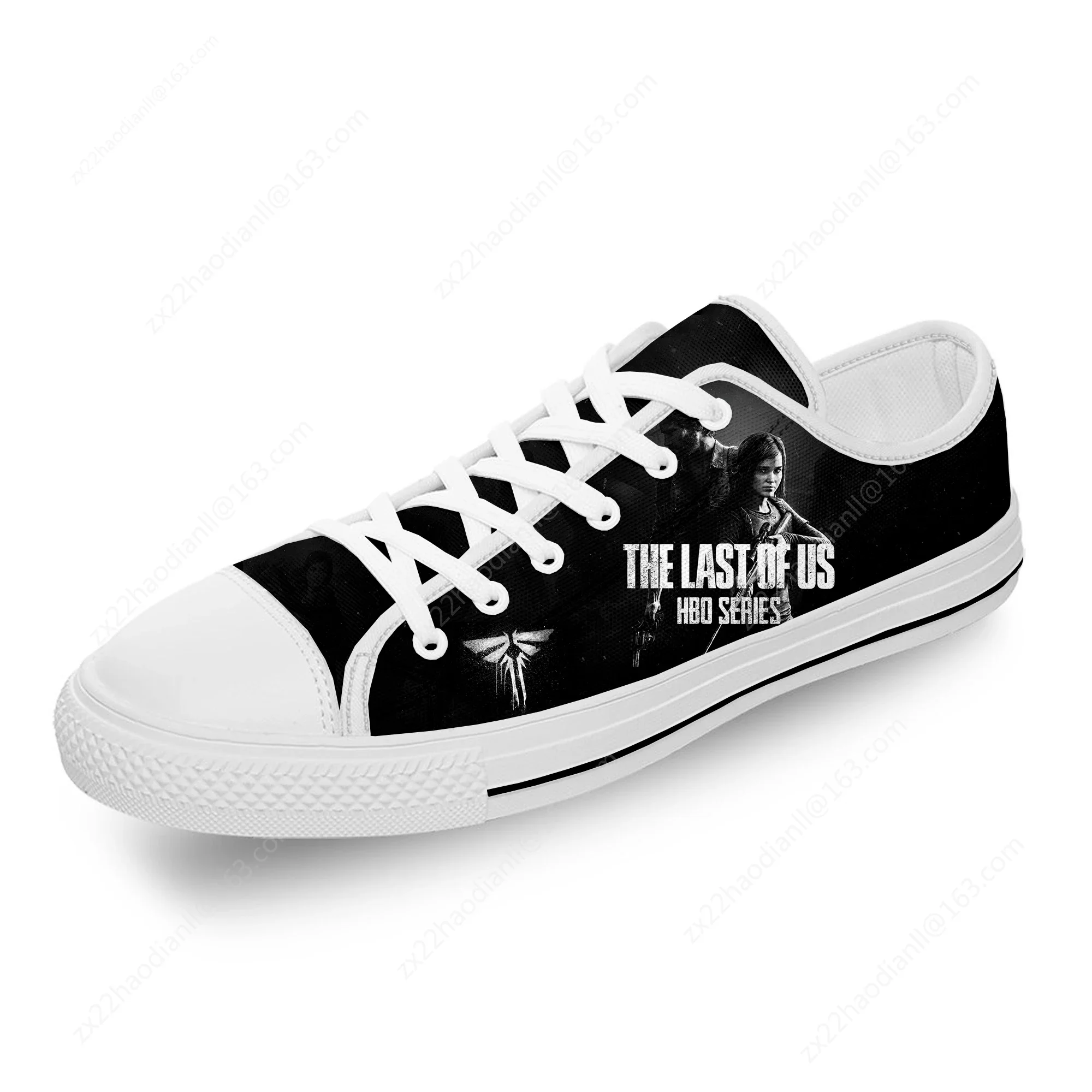 Video Game The last of us Popular White Cloth Fashion 3D Print Low Top Canvas Shoes Men Women Lightweight Breathable Sneakers