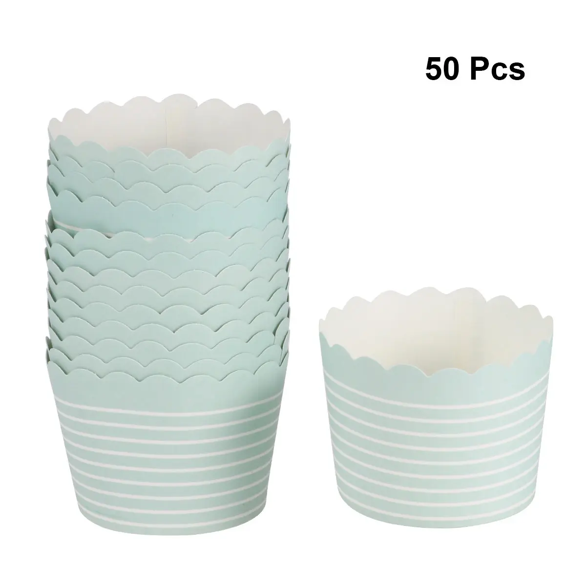 

50pcs Paper Paper Dessert Bowls Cups Disposable Muffin Bowls Green Party Supplies Mini Box Cupcake Wrapper Bakery Kitchen