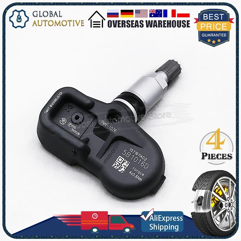 Sensor de supervisión de presión de neumáticos, accesorio para Lexus ES GS LS TPMS, 42607-50010, 107K TPMS, 433MHz, 2007-2011, SET 4x 42607 PMV-50011 K