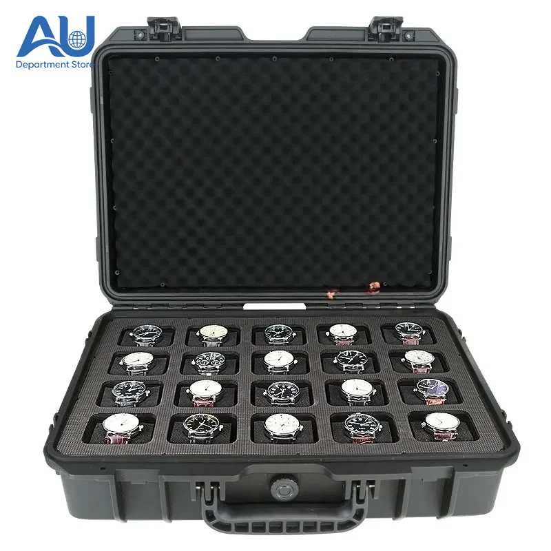New watch case 2-digit sponge storage case trolley anti-drop plastic waterproof and moisture-proof case