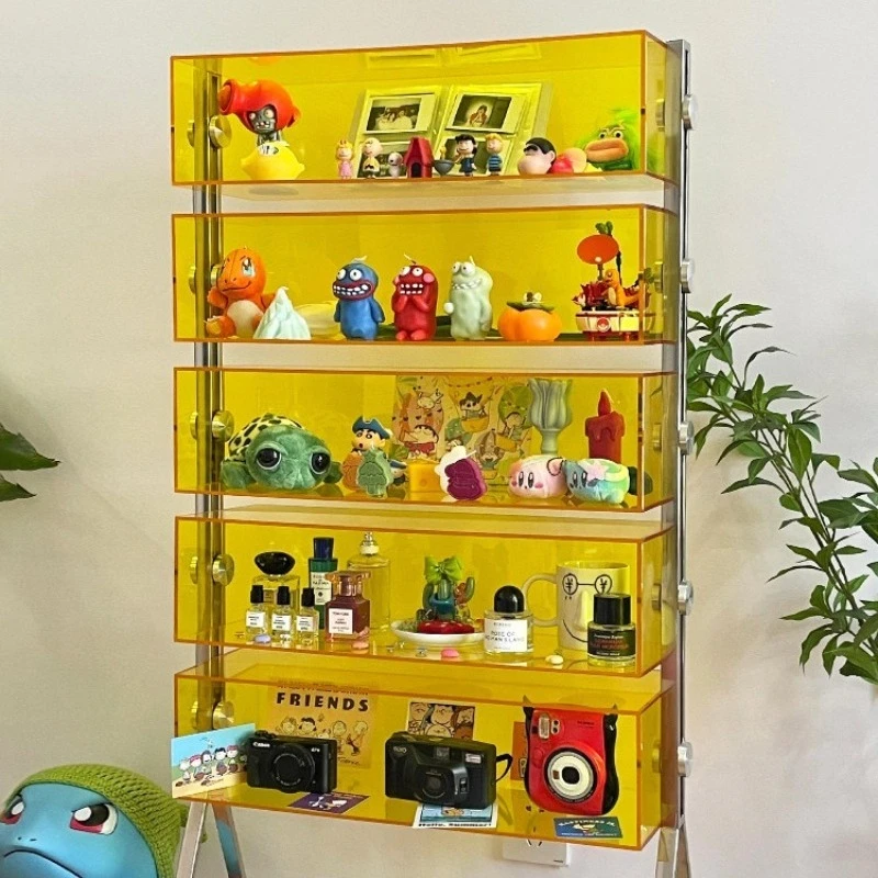 Acrylic blind box display stand storage floor figure transparent display case labubu shelf perfume cup shelf