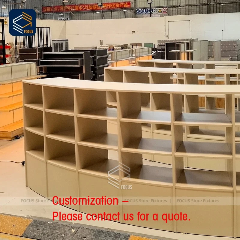 custom.Custom Curved Wooden Retail Display Rack Multi Layer Fixture Commercial Retail Display Furniture