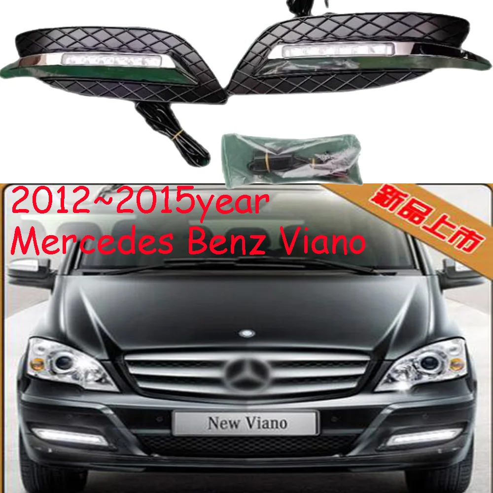 car bumper headlight for Mercedes benz viano daytime light 2012~2015y DRL car accessories LED headlamp for Viano fog light