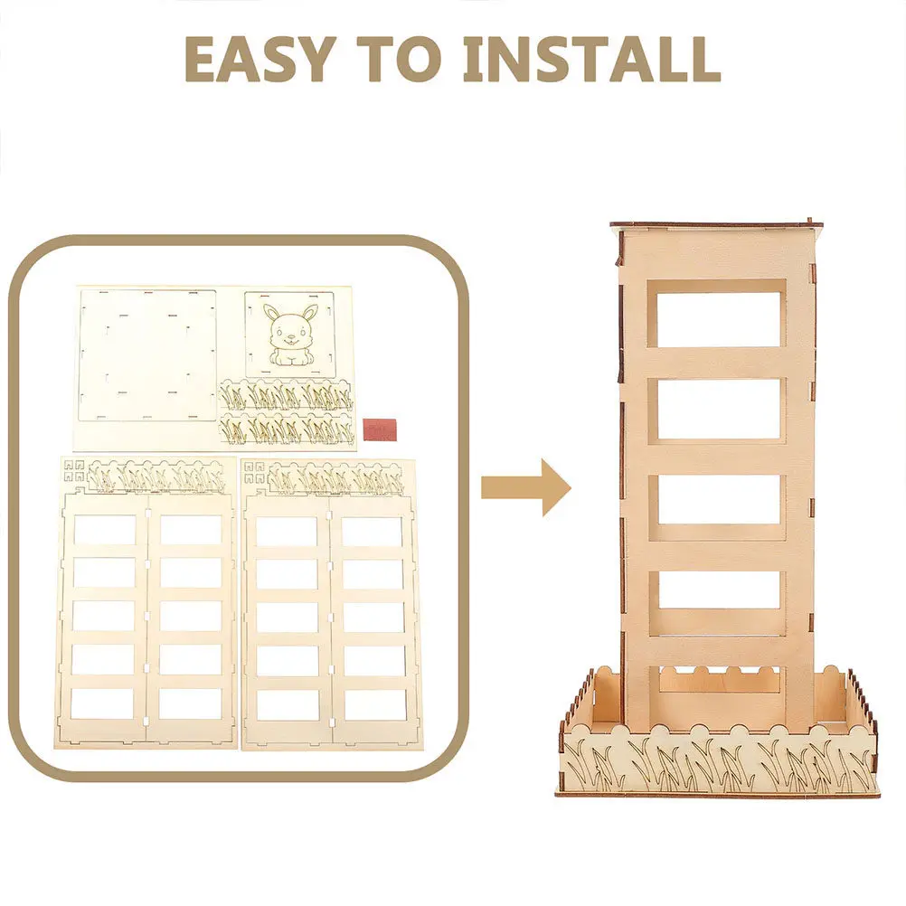 2Pcs Rabbit Hay Feeder Wooden Bunny Feeder for Cage Use Easy Install Secure Non-Slip Pet Feeding Tool Wood Rack Hay Organizer