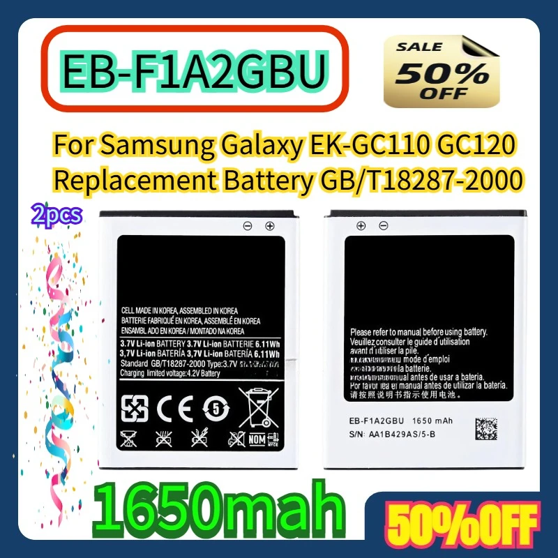 

2pcs For Samsung Galaxy EK-GC110 GC120 Replacement Battery EB-F1A2GBU GB/T18287-2000