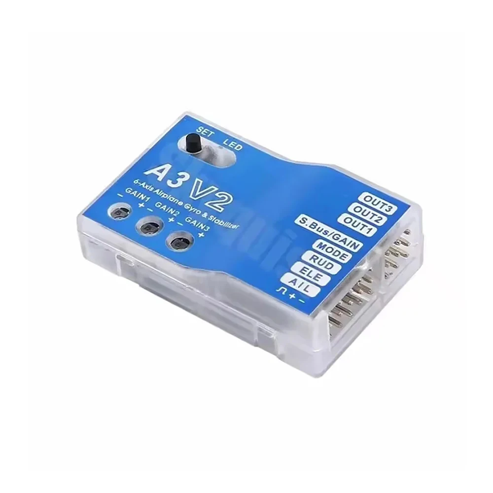 A3 V2 Flight Controller Stabilizer Three-Axis Gyroscope One Click Automatic Hovering 4 Flight Modes for RC Aircraft Fixed Wing